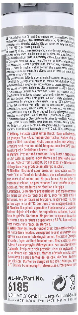 LIQUI MOLY Pasta estanqueizante de silicona negra, 200 ml, Protección corporal, Dichtstoff, Protección debajo del cuerpo, SKU 6185
