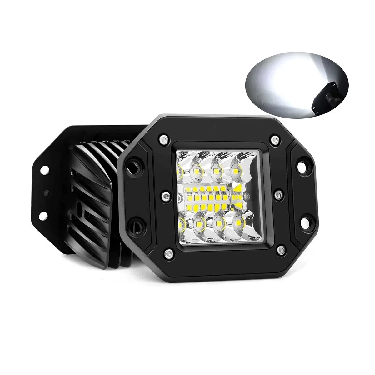 SKYWORLD Faros de trabajo, 2pcs 5 pulgadas 13cm 42W Spot Beam luces de trabajo focos led tractor faros para 4x4 4WD Coche SUV UTV ATV Off-road Camión Moto Barco 12V 24V