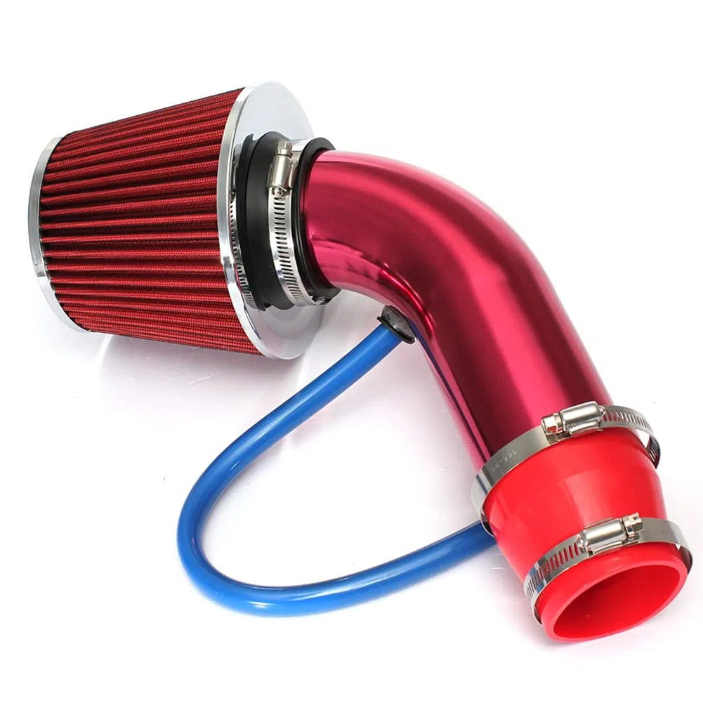 Tubo de Entrada de Aire frío, 76 mm Universal PerCompatible withmance Coche Filtro de Entrada de Aire frío Turbo Filtro de Aire automotriz de Aluminio Kit de Tubo de Manguera de Flujo