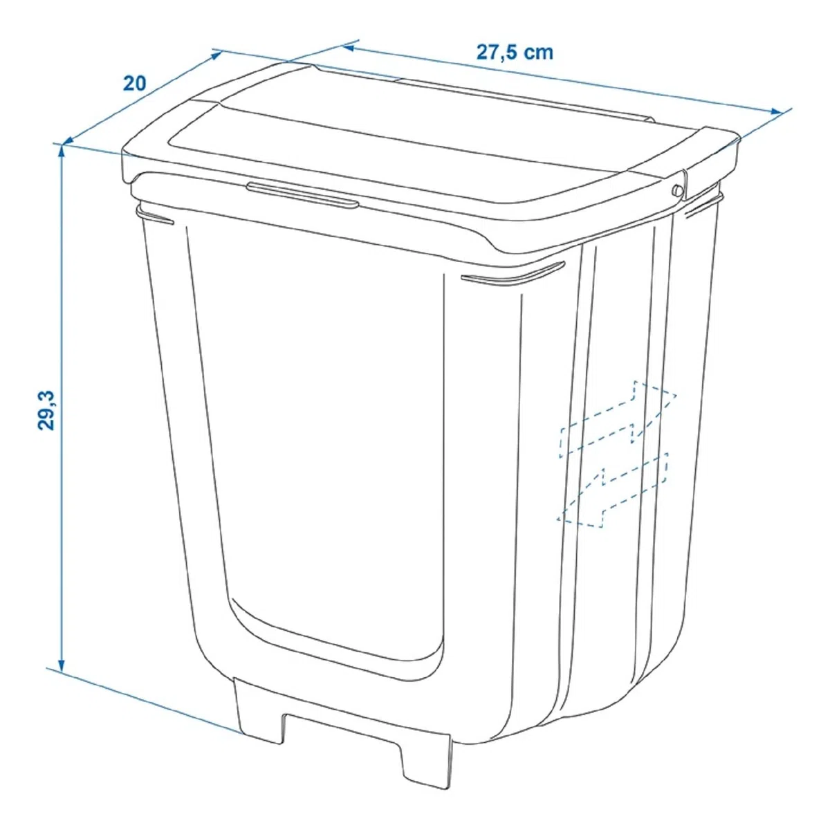 ProPlus Cubo de basura plegable de 8 l, 29 x 27 x 20 cm, para caravana, camping, cocina