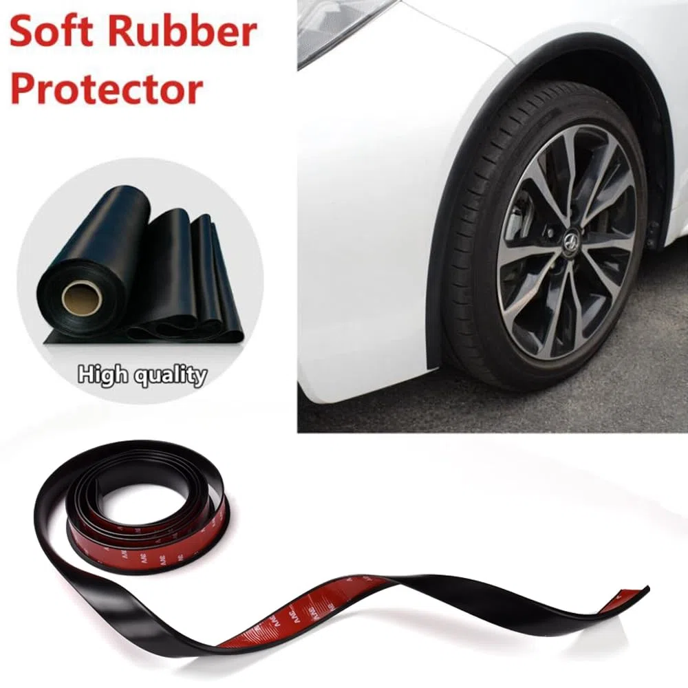 Blueshyhall 2 piezas Protección para el guardabarros del coche, 1,5 m x 3,5 cm Protección para rueda de coche Ampliación del guardabarros universal, forma de L Protección para el guardabarros del