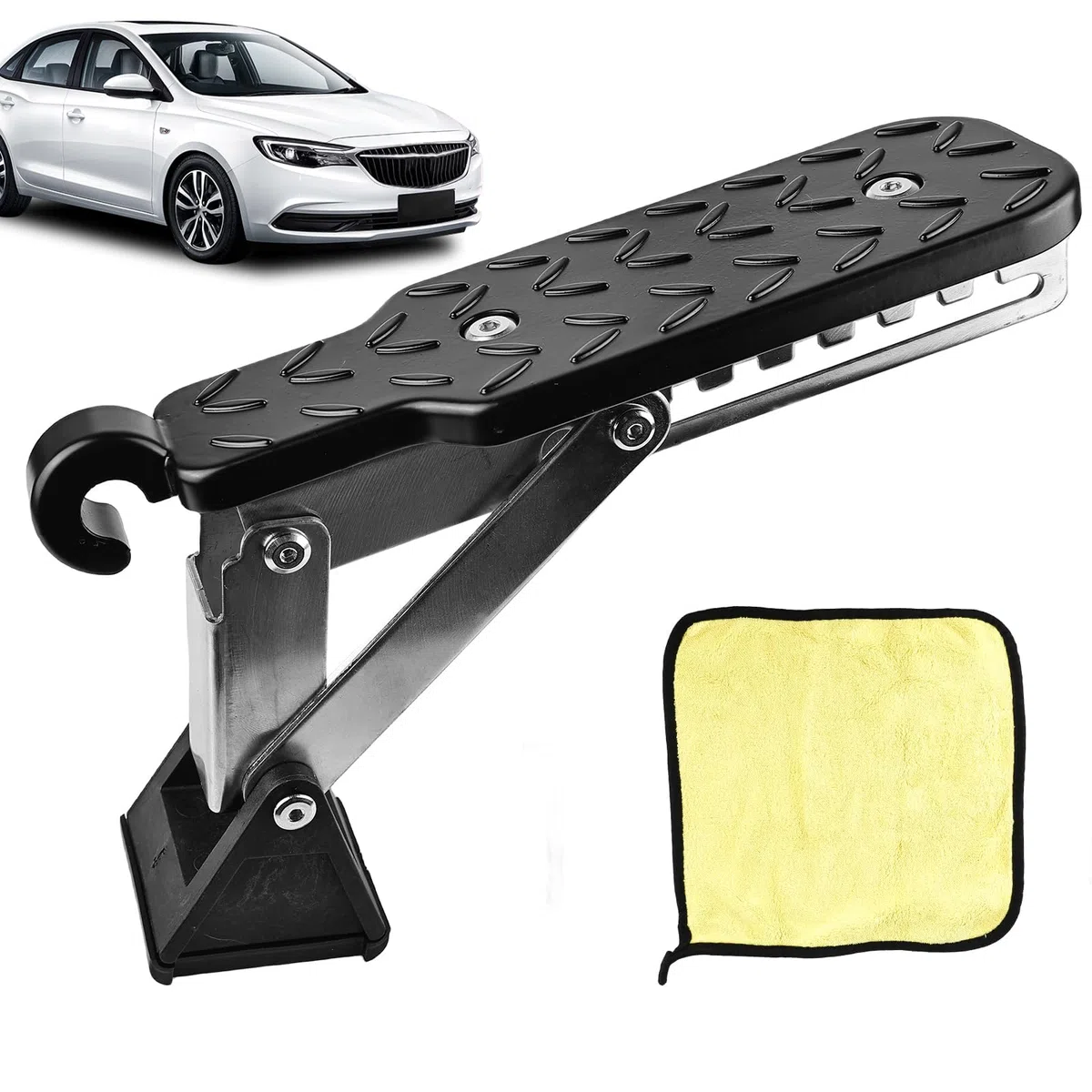BORDEAG Escalón de Puerta de Auto: Escalón Plegable Universal para Auto, Estabilidad Seguridad Ayuda para Subir, para SUV, Camión, Autocaravana (Negro)