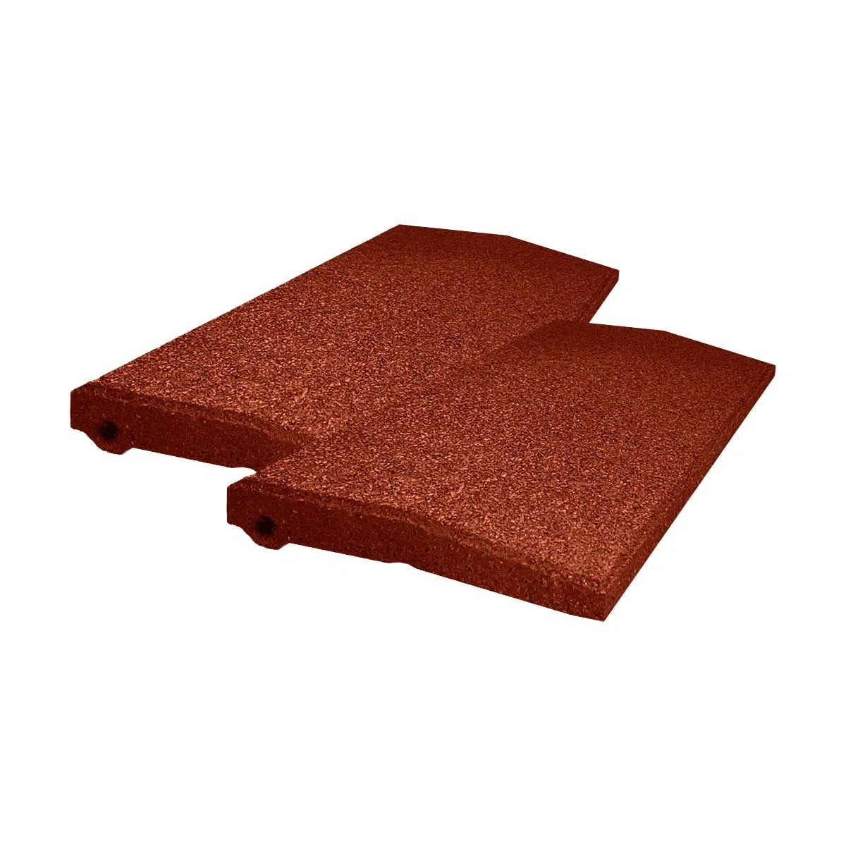 Rampa para bordillos de granulado de goma, fabricado en Alemania, 500 x 250 x 45 mm, 2 unidades en el juego, rampa de umbral para coche, color marrón rojizo