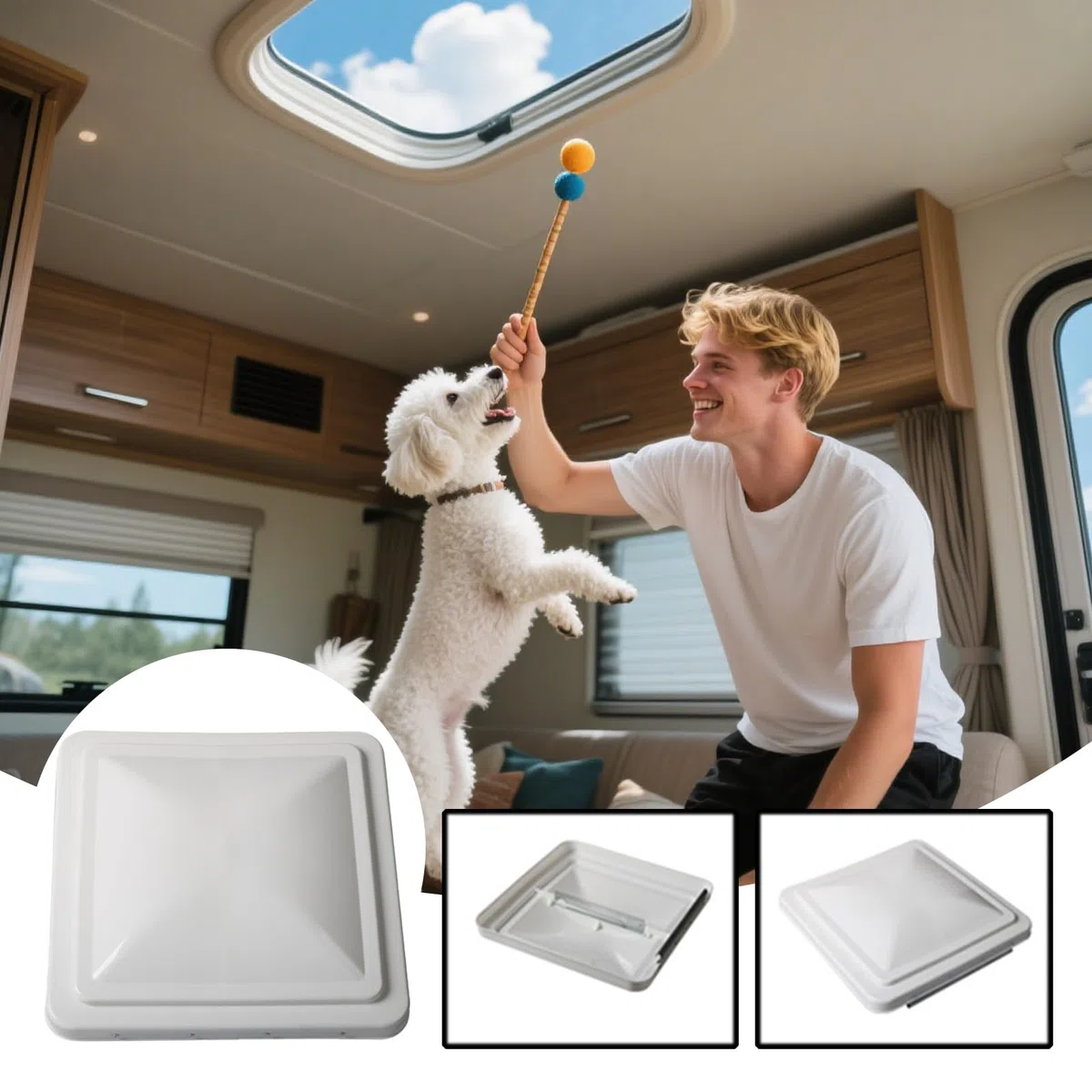 Juego de Rejillas de ventilación de Techo para, Kit de ventilación de Remolque de Viaje, ventilación Impermeable de 14 Pulgadas para Remolque, casa móvil, Furgoneta, conversión, Viajes