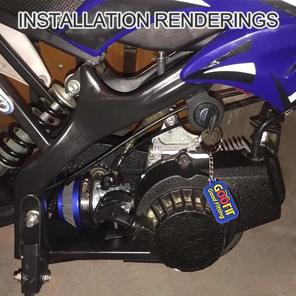 GOOFIT Reemplazo Azul del Kit De Junta De Admisión del Filtro De Aire del Carburador De Carburo De 2 Golpes para El ATV De La Bicicleta De Bolsillo 47cc 49cc