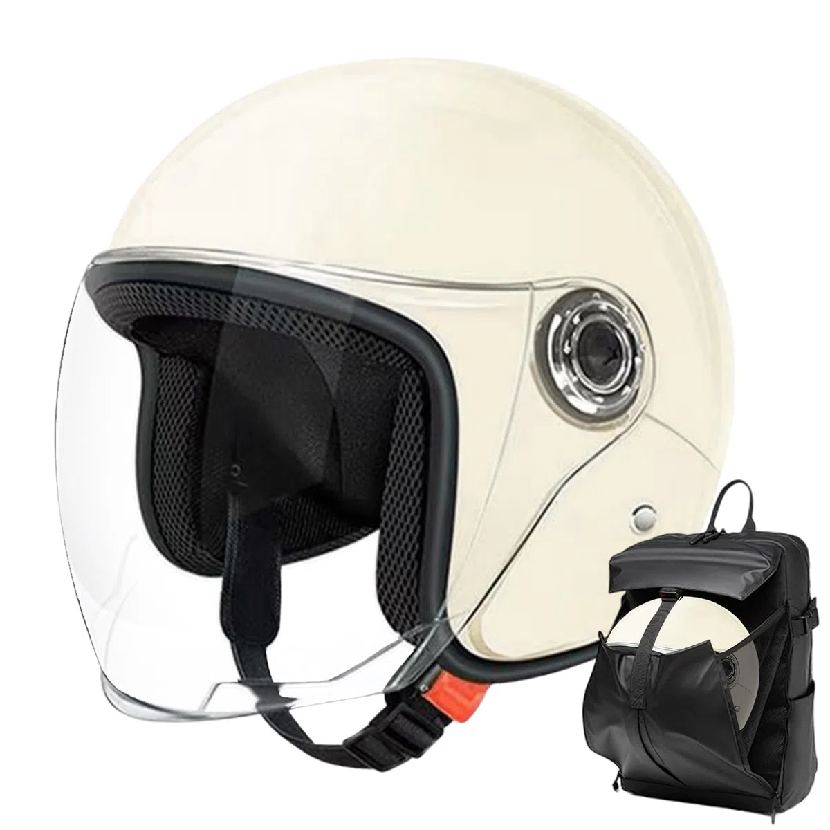 Casco de moto | Casco de media carcasa | Casco de protección transpirable con visera | Para Scooter Sportbike desplazamientos al aire libre aventura