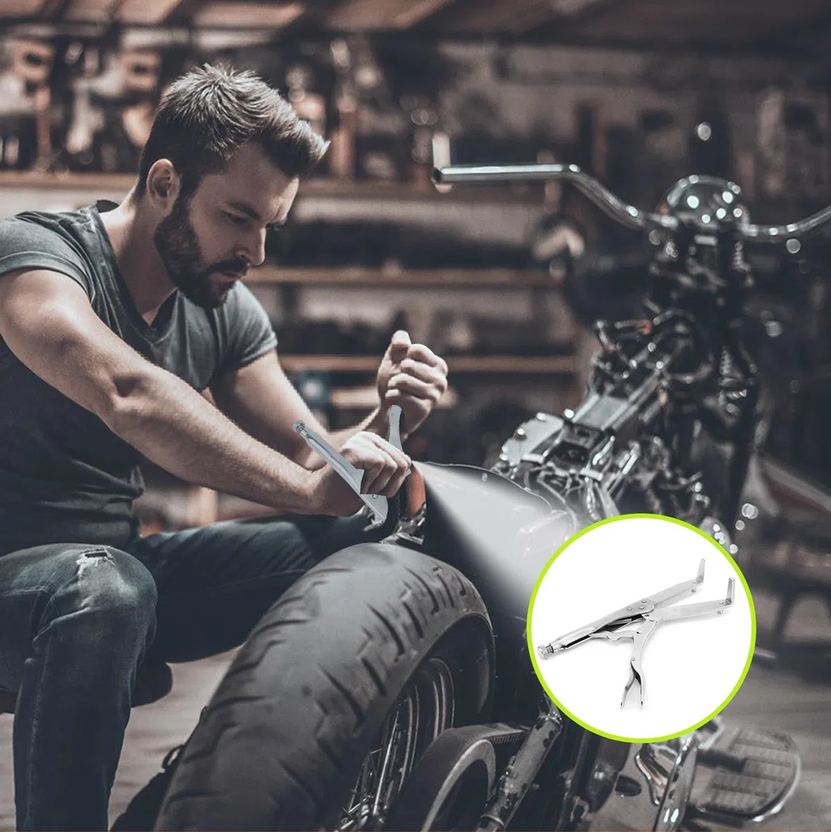 Alicates de Embrague, Extractores de Cubo de Aleación de Acero de 5,5 Pulgadas Plateados para Engranajes de Volante, Engranajes de Piñón, Herramienta de Mantenimiento de Reparación de Motocicletas