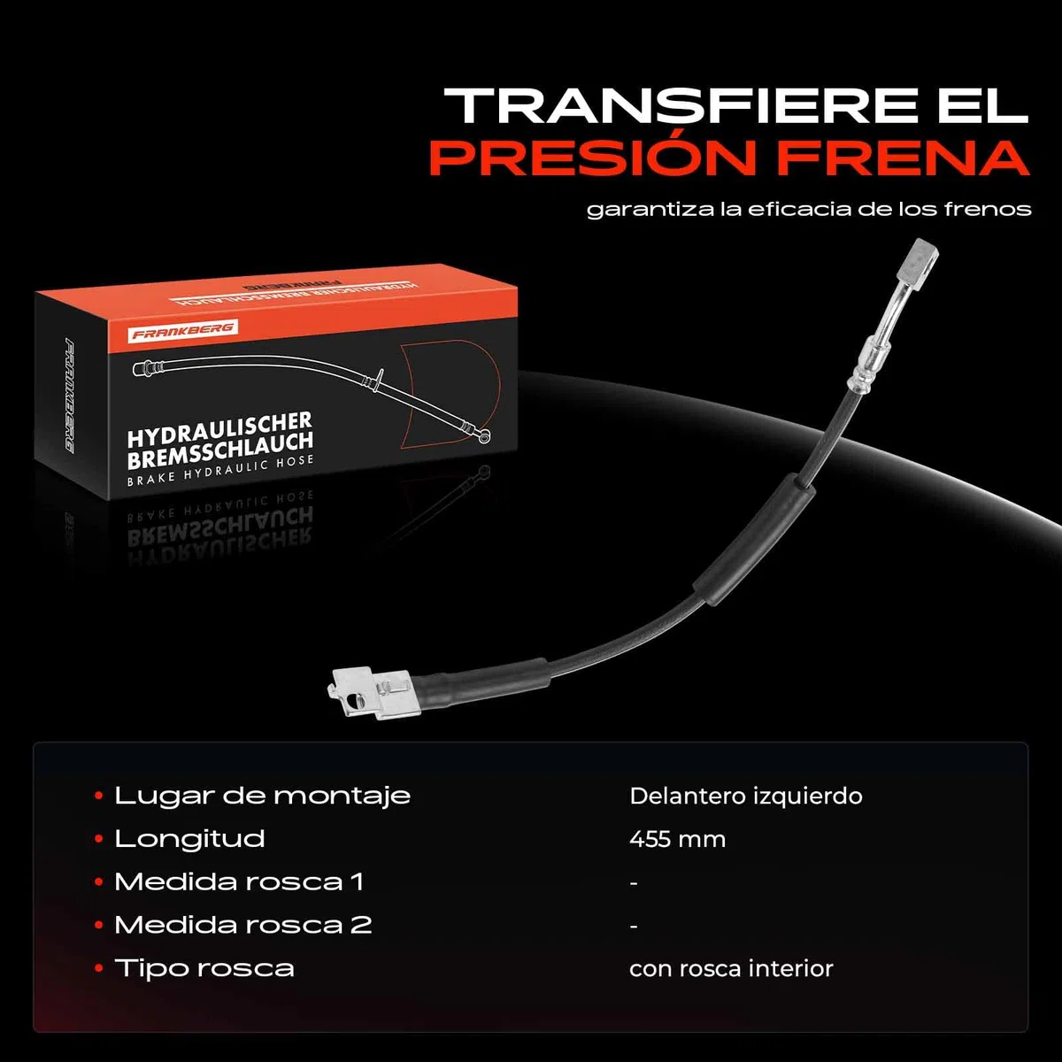 Frankberg Manguera de Freno Latiguillos de freno Izquierda delantera Compatible con Wrangler II TJ Grand Cherokee I ZG ZJ Cherokee XJ Replace# 52008675