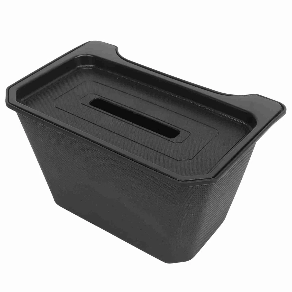 Fockety Caja de Almacenamiento para Tesla Model Y, ABS TPE Organizador Consola Central Trasera con Tapa, Asiento Trasero Segunda Organizador Contenedor de Almacenamiento Basurero (Negro)
