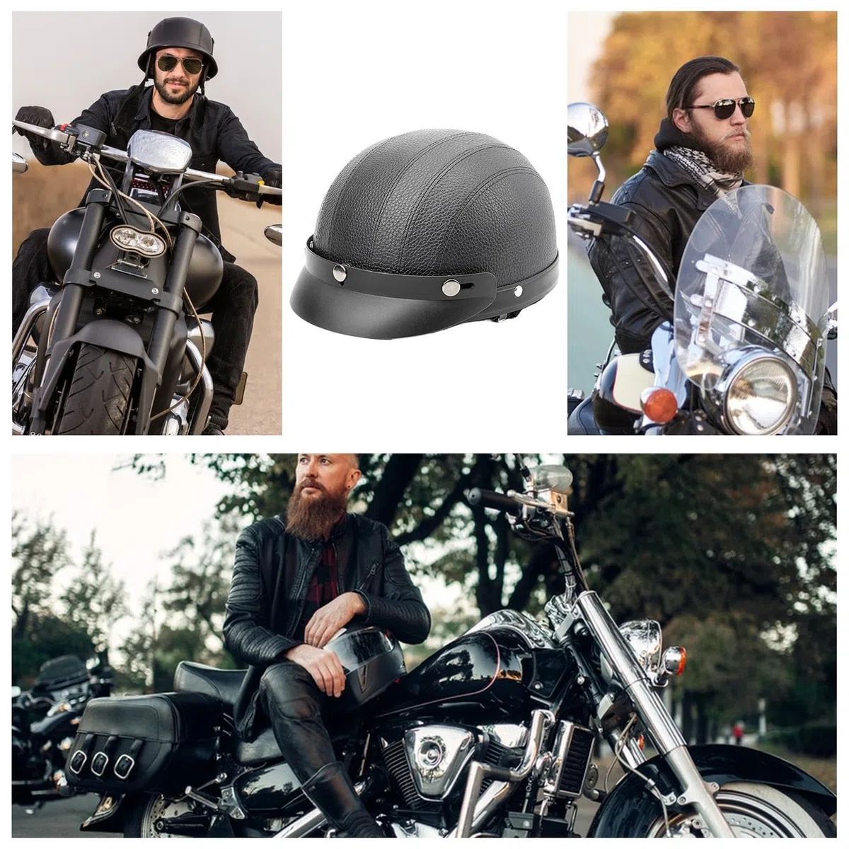 Cascos ,Cascos Media Cara - Cascos de Moto - Cascos de Motocicleta de Media Cara para Adultos, Hombres y Mujeres, Cascos de Motocicleta de Media Cara Vintage