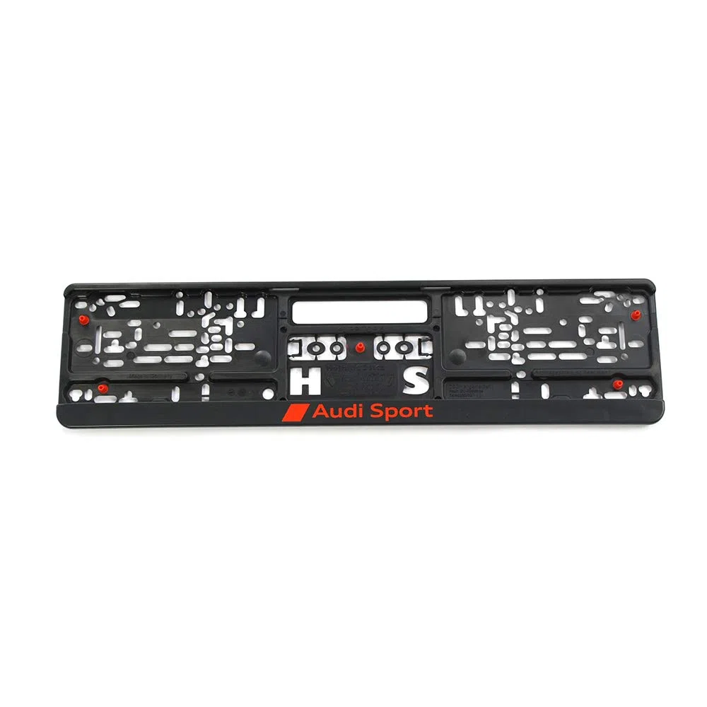 Audi Sport GmbH 3291900100 - Soporte de matrícula Original (520 x 110 mm), Color Negro y Rojo