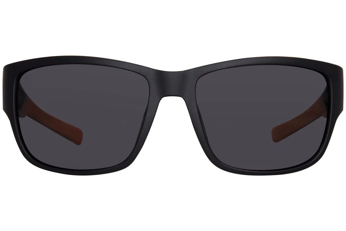 HARLEY-DAVIDSON HD0966X Gafas de Sol para Hombre, Gafas de Sol Casual Ligeras, Lentes Cuadradas, Lentes Polarizadas Ahumadas, Negro Mate y Naranja