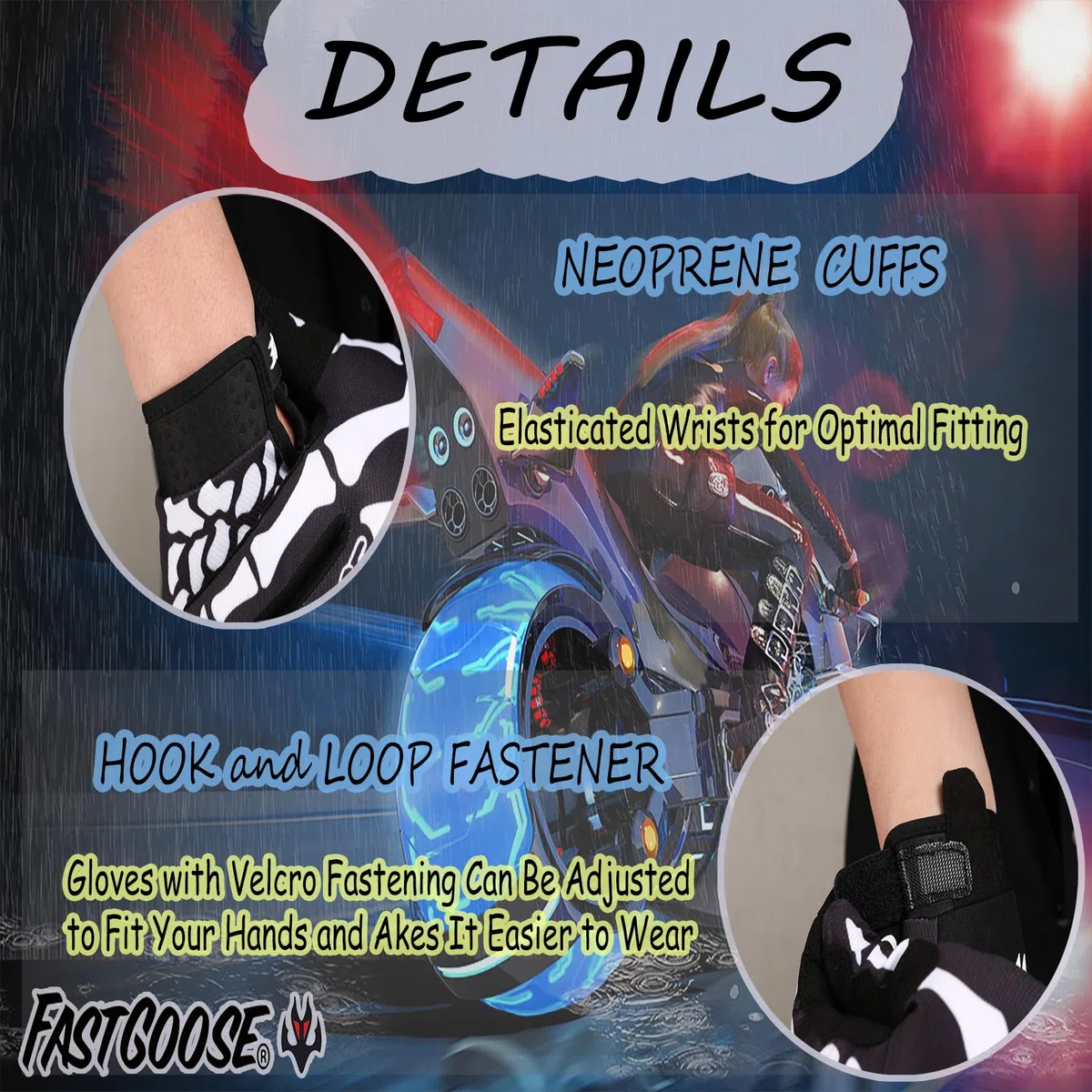 Skeleton-Paw - Guantes de motocicleta para hombres y mujeres, guantes de ciclismo transpirables para motocross ATV MTB Motocross Racing