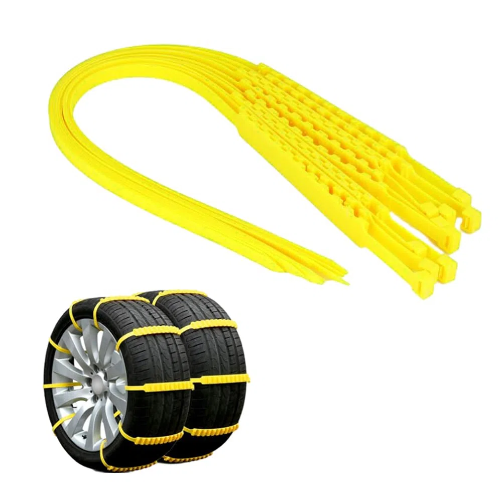 Riloer Cadenas de Nieve, 10 Cadenas Universales de Neumáticos Antideslizantes para Emergencias al Aire Libre para Neumáticos de Coche con un Ancho de Neumático de 145-295 mm