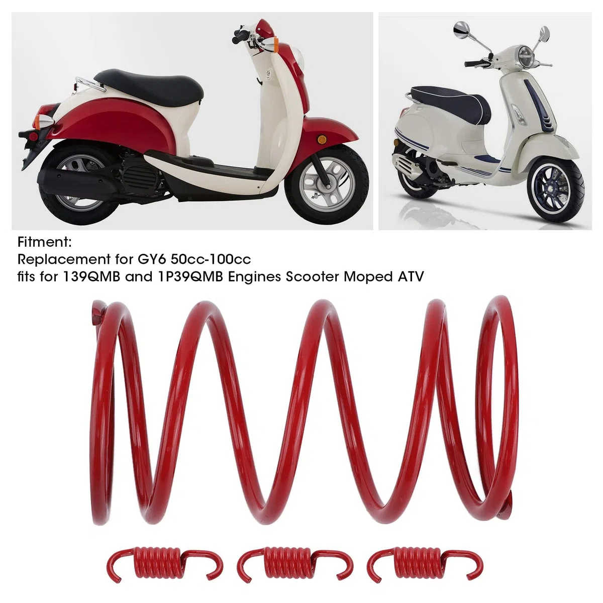 Muelles de Embrague, Alto Rendimiento Racing 1000 RPM, Resortes para Motor GY6 139QMB 1P39QMB, for Moto Scooter ATV Tuning Accesorios