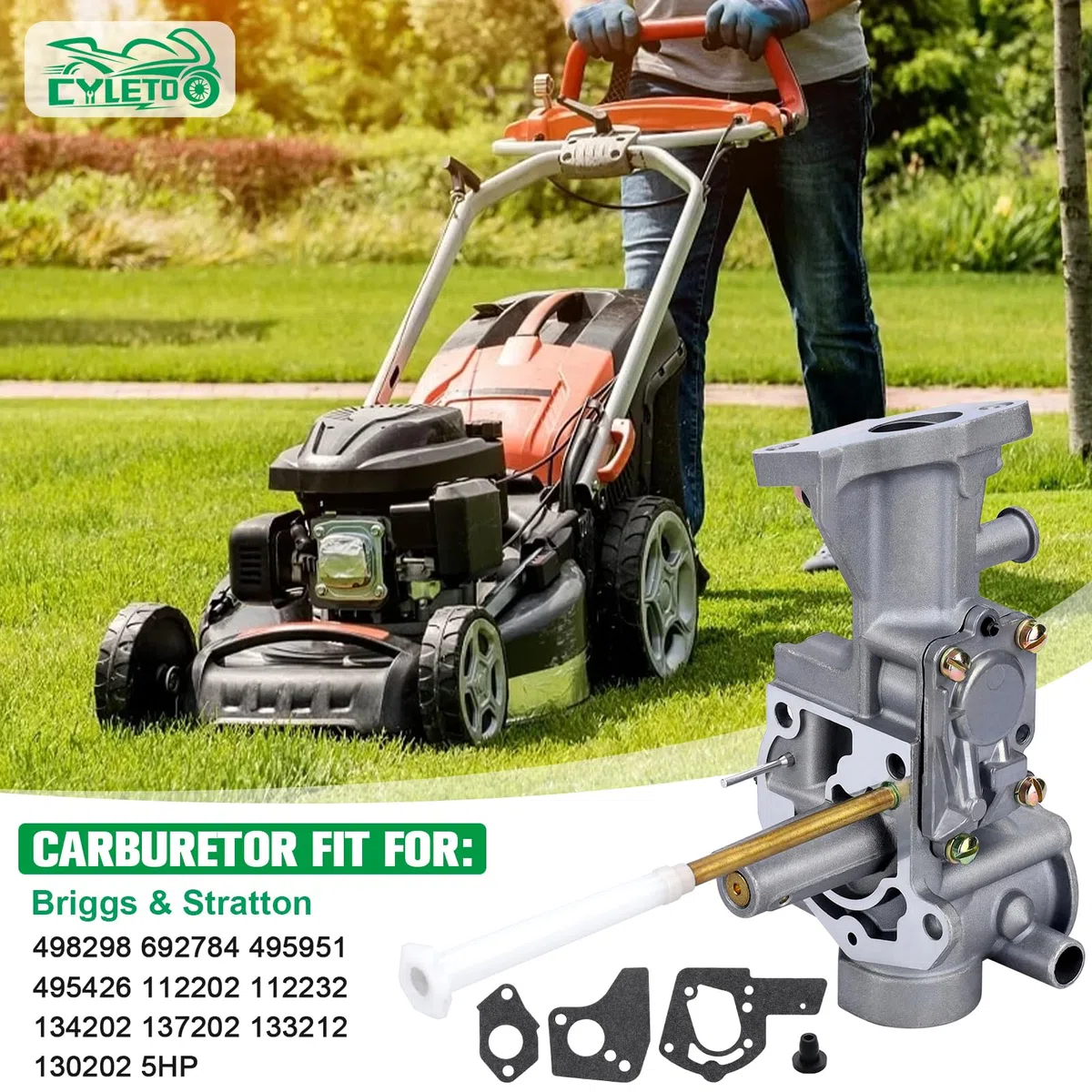 498298 Carburador para B&S 692784 495951 495426 112202 112232 134202 137202 133212 130202 5HP