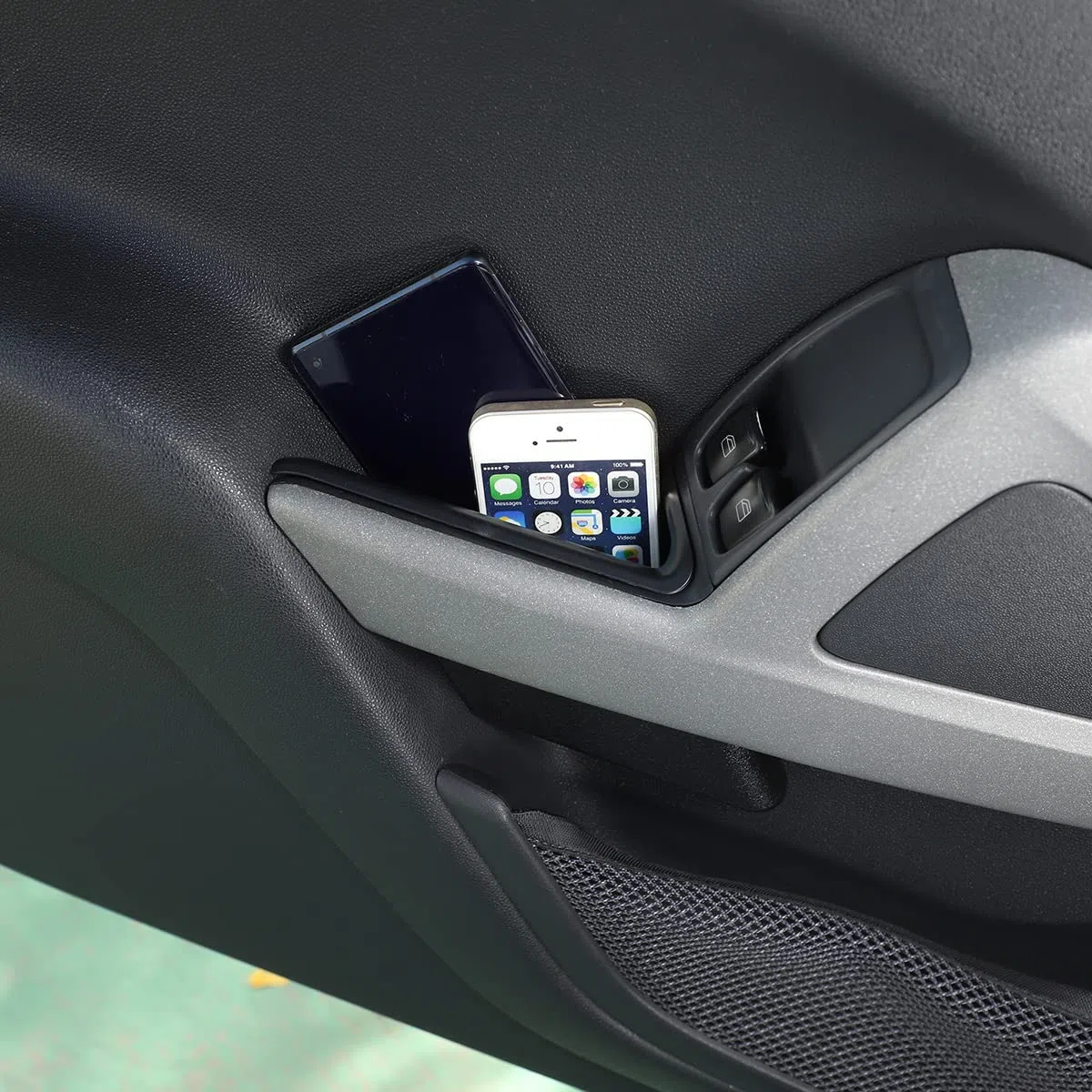 PIUGILH Caja de almacenamiento con marco interior para puerta de coche adecuada para Smart 452 Fortwo 2010 2011 2012 2013 2014 2015, marco interior para puerta de coche, organizador para accesorios