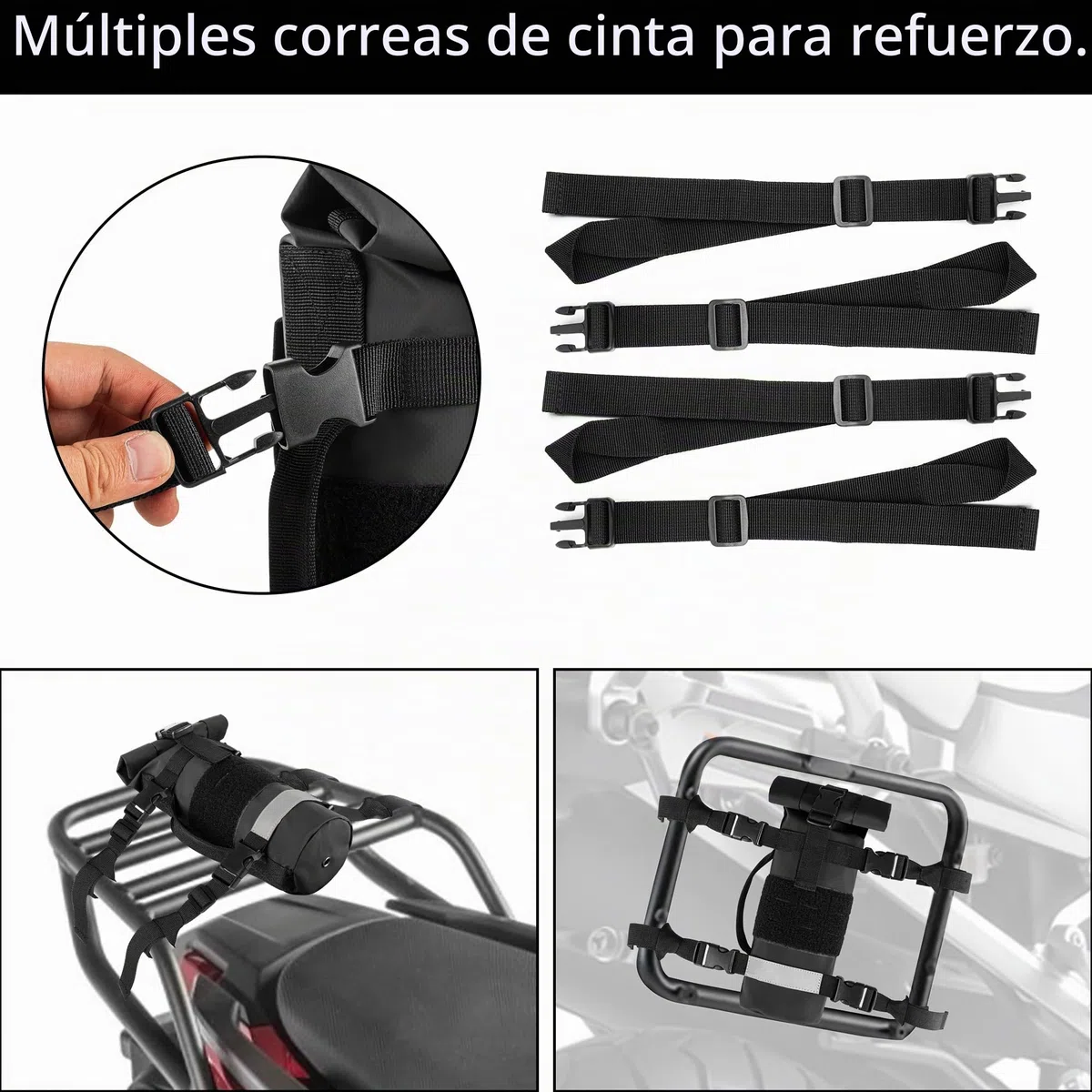 Rexmica Bolsas de Depósito para Motocicleta de 1 Litro, Soporte para Botella de Combustible para Fijar a la Motocicleta o Mochila MOLLE, Bolsa para Depósito de Combustible, Negro (Solo Bolsa)