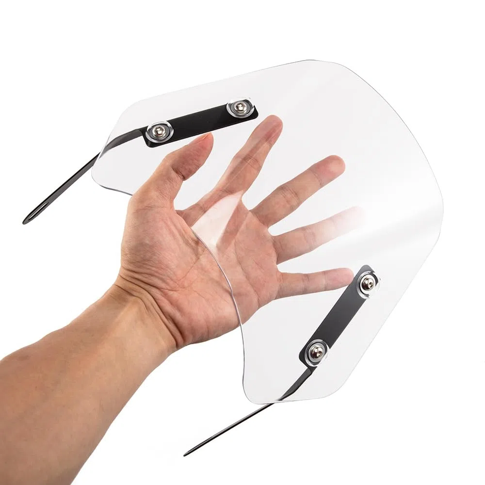Parabrisas universal para motocicleta Deflector de viento para faros de 5'“ - 7”' Moto (Transparente)
