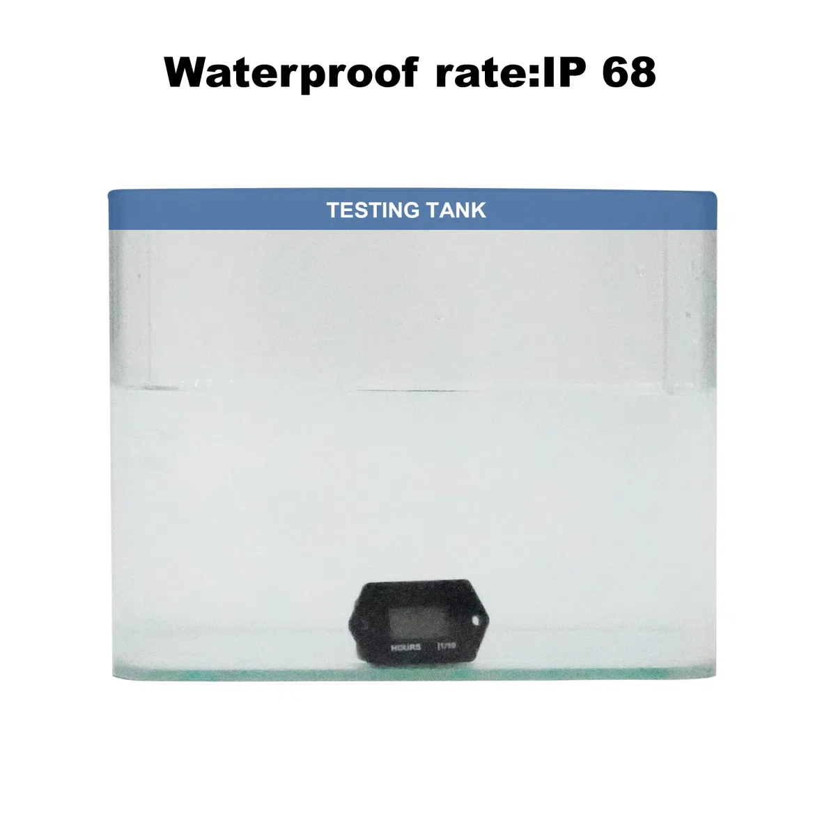 Medidor de horas digital LCD CC de 9 V a 65 V con retroiluminación azul, impermeable, almacenamiento de datos, uso para autocaravana, cortacésped, limpiador de motos de nieve