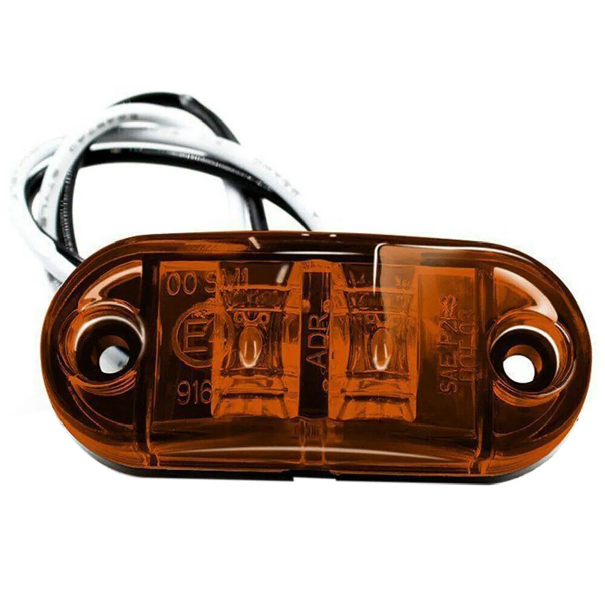 10X 2 Luces LED de Marcador Lateral 12 / 24V Trailer luz Lateral de Advertencia Luz Amarilla para Camión RV Caravan