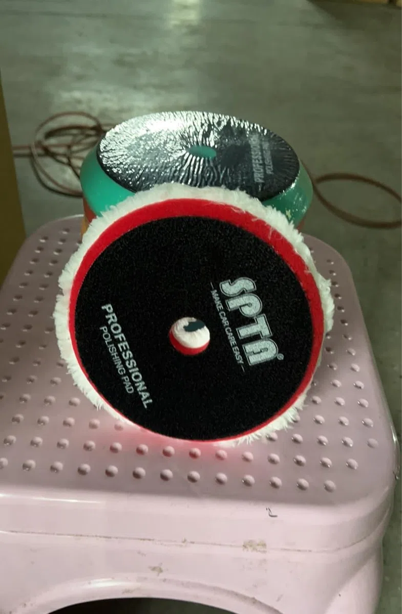 SPTA Almohadillas de Pulido Planas de 6 Pulgadas (150 mm) - Esponja de Cera para Pulir el Coche