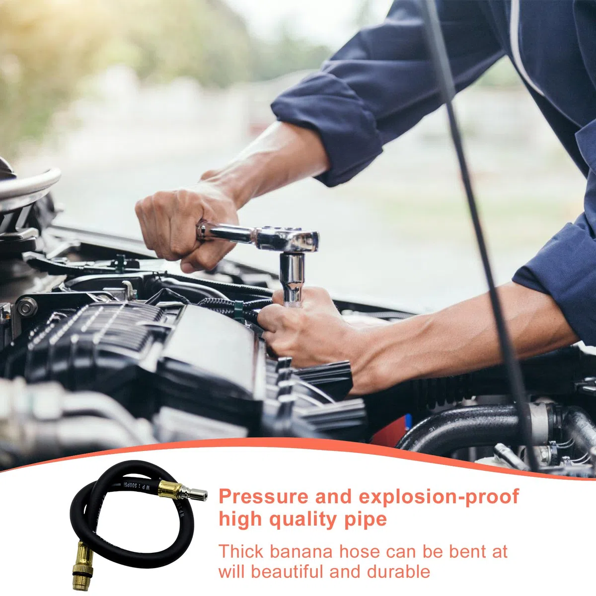 Juego de 11 comprobadores de compresión para motor de gasolina, 0-300 PSI / 0-20 bar, comprobador de compresión de gasolina, medidor de compresión de presión cilíndrica